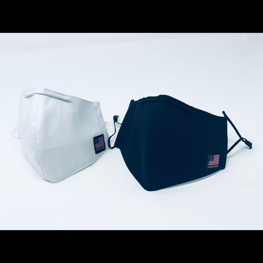 HAND MADE FACE MASK (UNISEX) WHITE ASLO BLACK. - Picture 5 of 7
